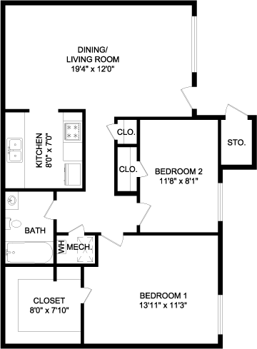 Overlook Apartments Two Bedroom